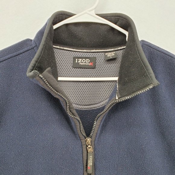 IZOD Jacket Men's Long Sleeve Full Zip High Neck Elastic at Waist/Wrists Blue L - Picture 7 of 12